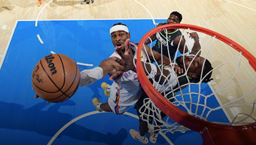NBA西决：雷霆26分大胜森林狼总分1-0 亚历山大31+9华子低迷