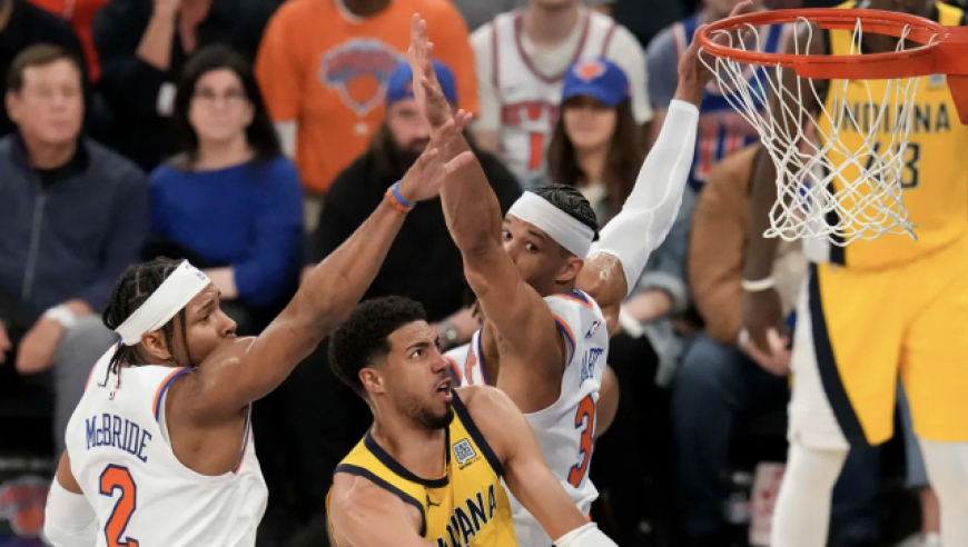 NBA东决：尼克斯惜败步行者总分0-2 西亚卡姆39分新高布伦森丢绝平