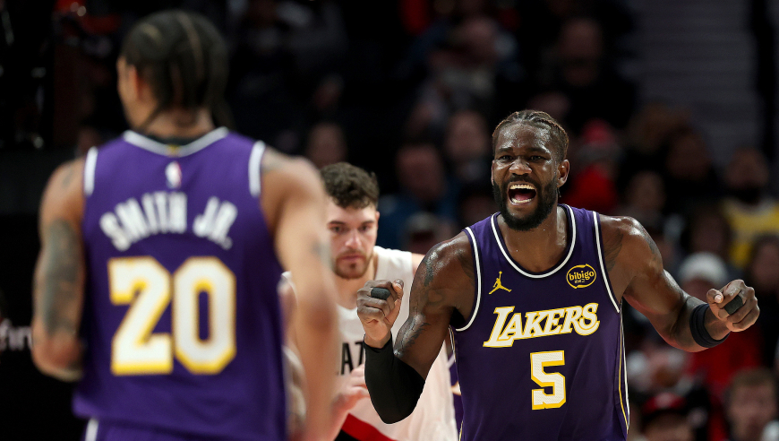 NBA常规赛：艾顿29+10湖人残阵逆转开拓者迎四连胜 杨瀚森未出场