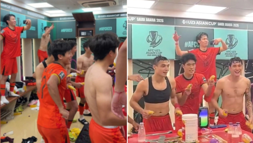 U23国足晋级亚洲杯四强！他们跳起刀马舞，更衣室成为&ldquo;欢乐海洋&rdquo;