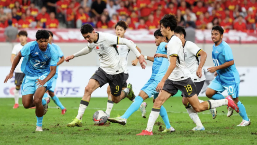 亚预赛：U22国足10-0北马里亚纳群岛，王钰栋造7球，拜合拉木戴帽