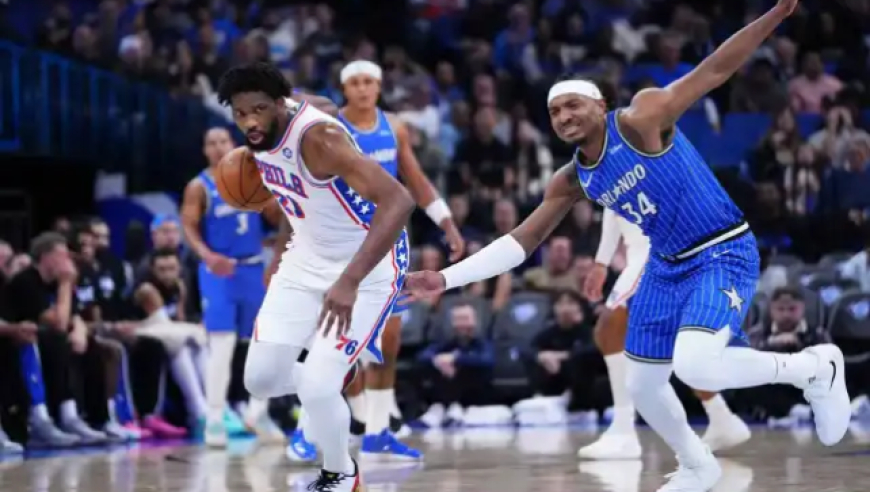 76人三巨头合砍69分力克魔术 恩比德22+9马克西29分