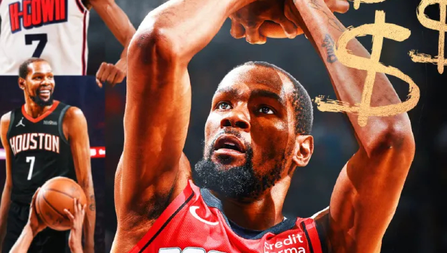 杜兰特与火箭续约两年，总薪资达到5.982亿美元攀升NBA历史第一