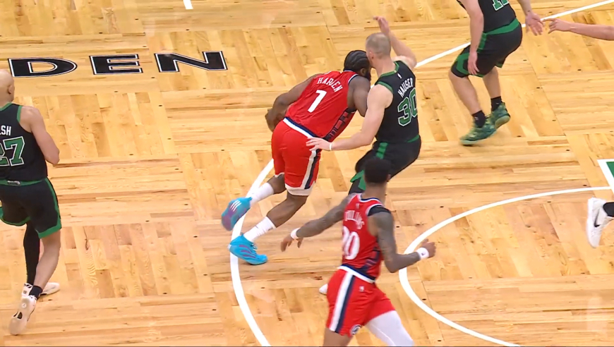 巅峰对决！哈登37分vs布朗33分回顾 大胡子下半场狂轰32分