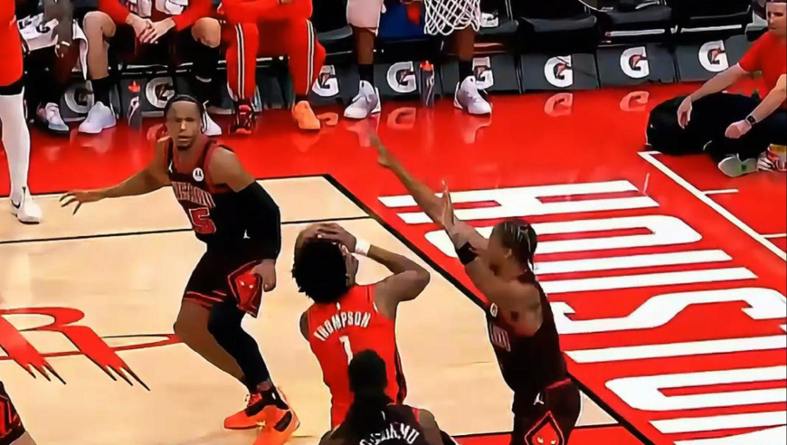 燃尽了！杜兰特金鸡独立+阿门汤普森一打二 但火箭防守依然被打穿