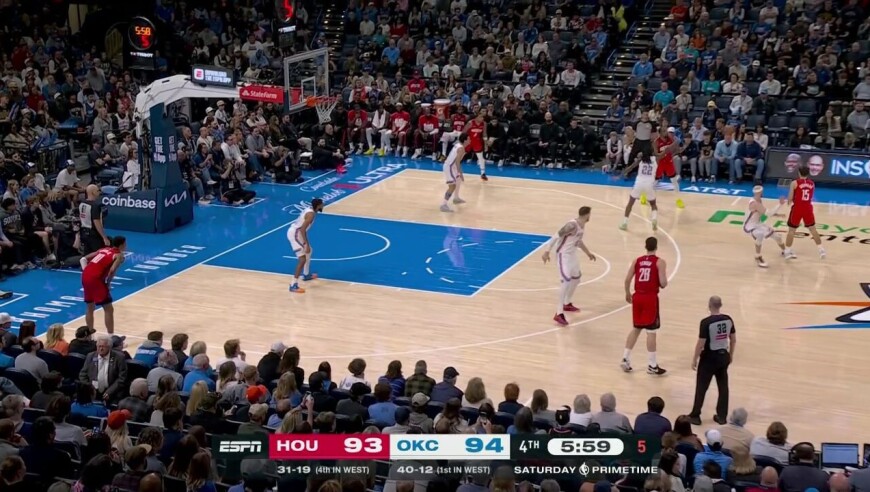 【集锦】火箭112-106雷霆 火箭首发全部上双助队终止颓势