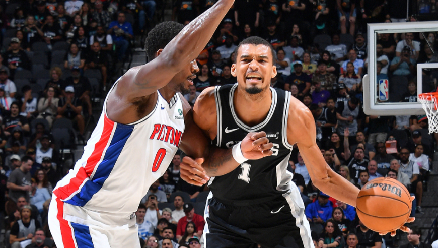 攻防统治力拉满！文班亚马vs活塞38分16篮板5盖帽集锦：强到离谱