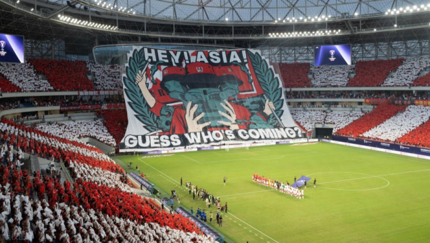 壮观！成都队史亚冠首秀亮出多幅TIFO：融入三星堆球队历史等元素