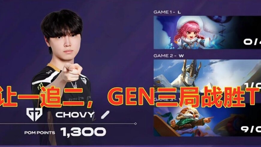 LCK第三阶段：大仇得报！GEN让一追二，决胜局大胜T1