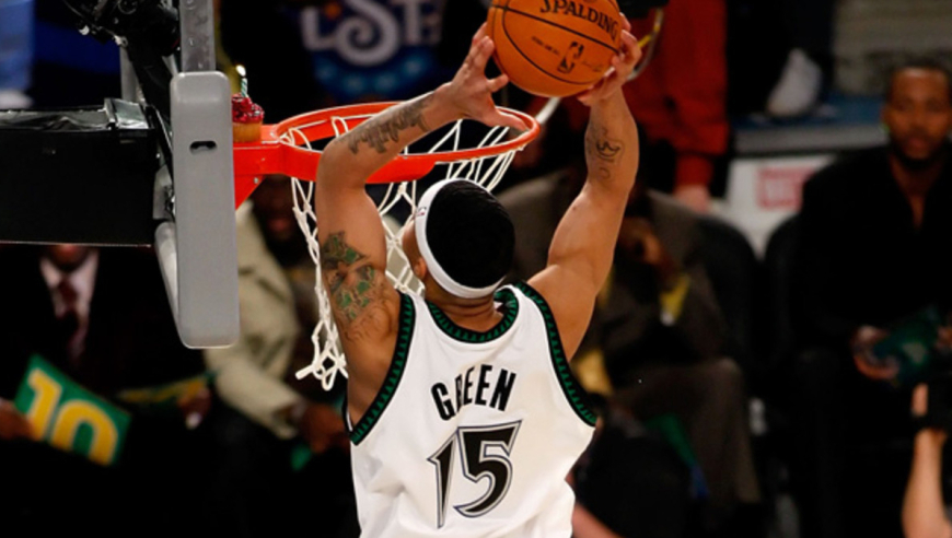 放今年不得满分？杰拉德格林18年前上演吹蜡烛扣篮 但仅得46分！