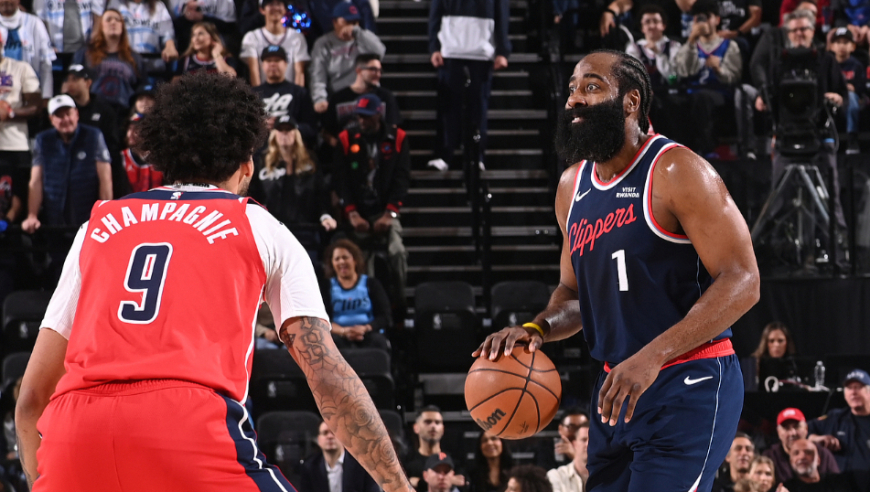 哈登vs奇才22分8助攻集锦：困境下数次挺身而出助快船继续连胜