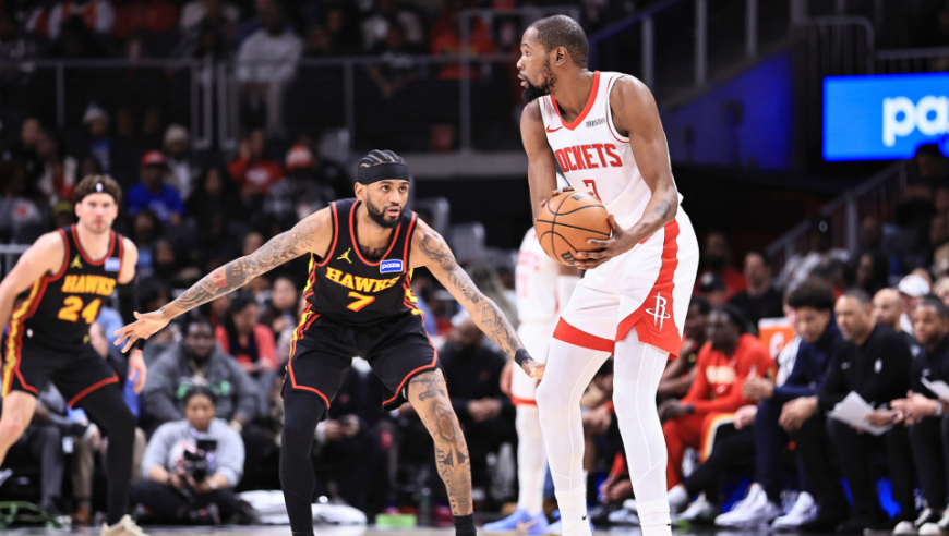 21日NBA前瞻：杜兰特欲率火箭终结老鹰11连胜 勇士挑战东部榜首活塞