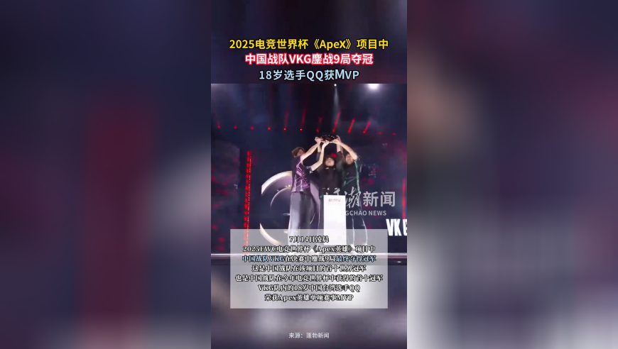 2025电竞世界杯《Apex》 中国战队VKG鏖战9局夺冠