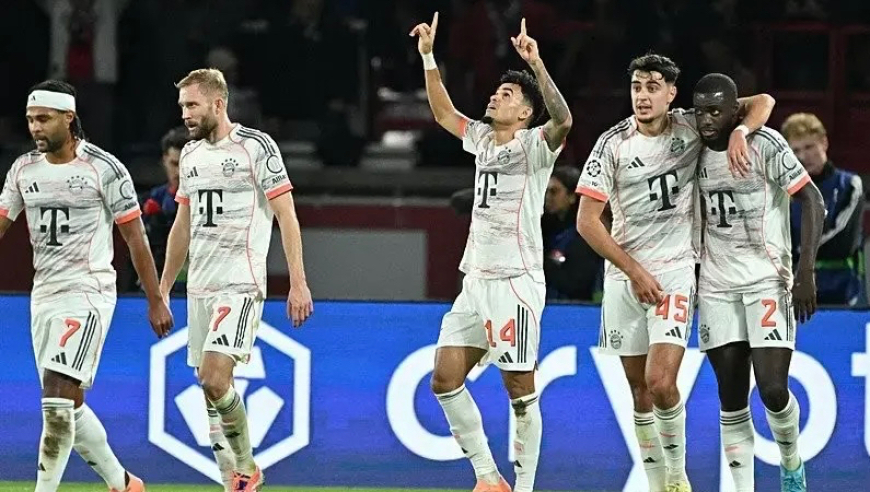 欧冠焦点战：十人拜仁2-1客胜巴黎豪取16连胜 迪亚斯双响+染红