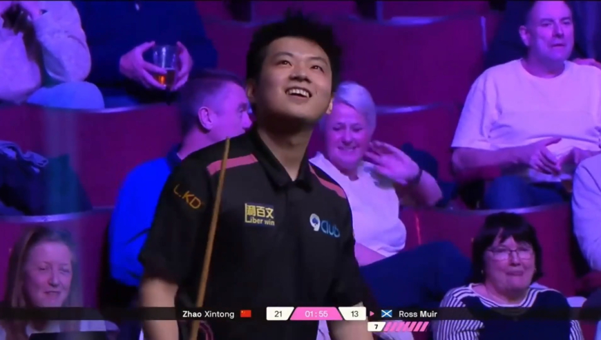 赵心童首轮出局！中国旋风准度不再打丢红球，21-34不敌谬尔