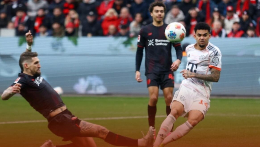 德甲-7连胜终结+9分领跑！九人拜仁1-1药厂 ，迪亚斯扳平+染红，杰克逊直红