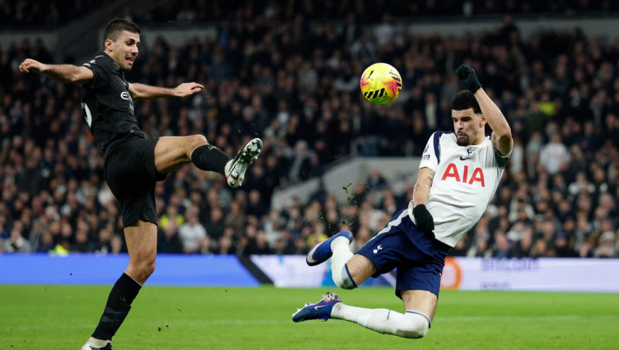 6轮仅1胜！曼城2-2热刺集锦：索兰克超神蝎子摆尾连追两球逼平