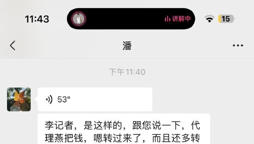 李平康：戴琳已经在今天将欠潘硕的钱还清，还多给了5000多