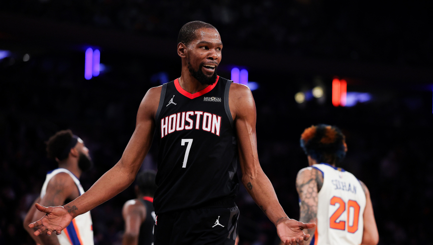 尼克斯18分逆转火箭！布伦森20+6唐斯25分 杜兰特空砍30分