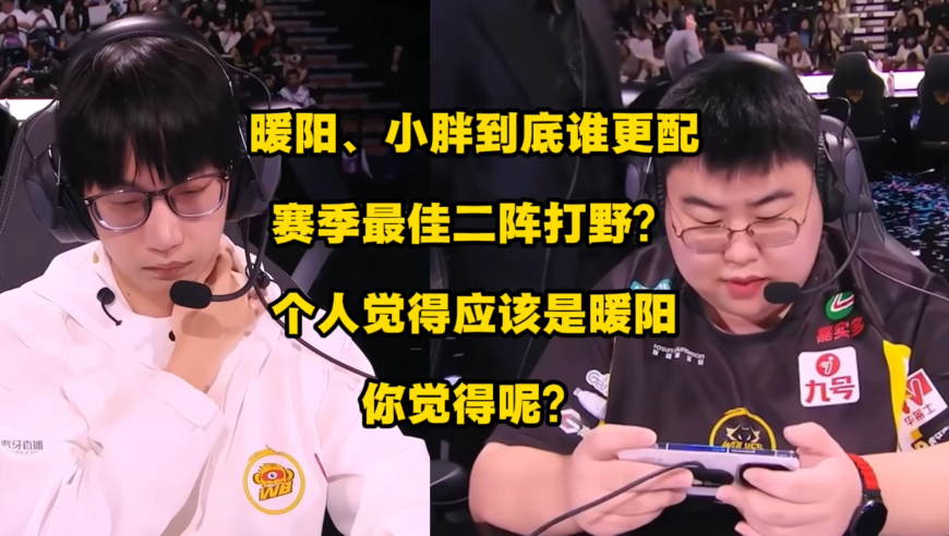 暖阳、小胖到底谁更配赛季最佳二阵打野？我再次重申我的观点，个人觉得这个荣誉应该属于暖阳！