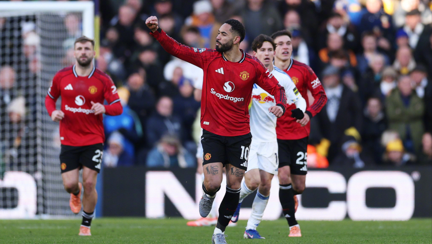 140秒看曼联如何客场战平利兹联：库尼亚进球被吹后再度破门救主，谢什科失良机