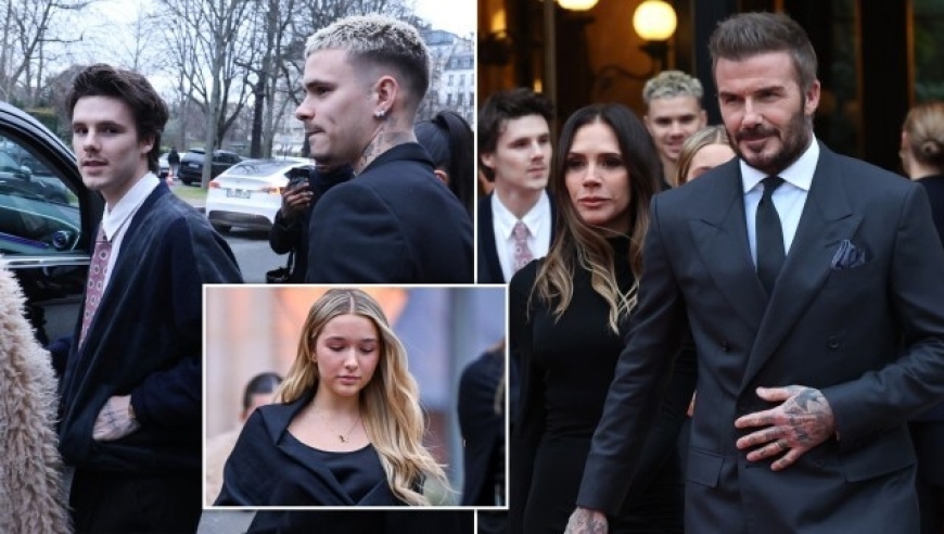 风波后贝克汉姆一家首次集体亮相 另外俩儿子都与女友相携出场