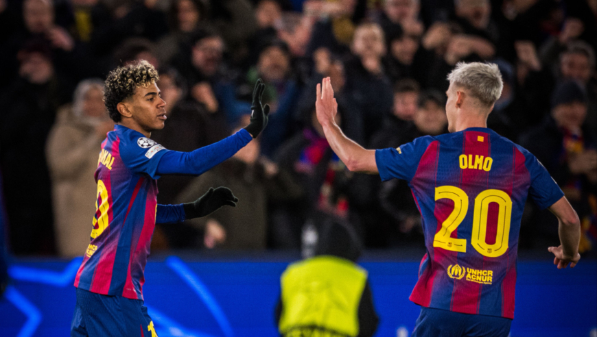 巴萨4-1哥本哈根集锦：亚马尔传射拉菲尼亚点射 拉什福德破门