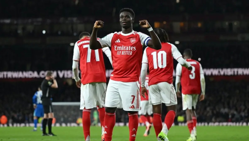 英联杯：阿森纳2-0布莱顿晋级下一轮 恩瓦内里、萨卡破门