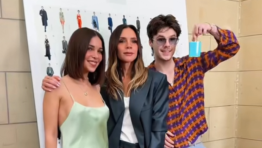 贝克汉姆携女儿出席走秀，一家人颜值爆表