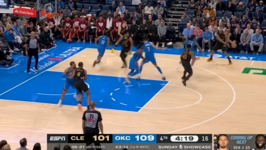 哈登关键时刻连续助攻和得分却难挽局势!回顾骑士对阵雷霆最后4分钟