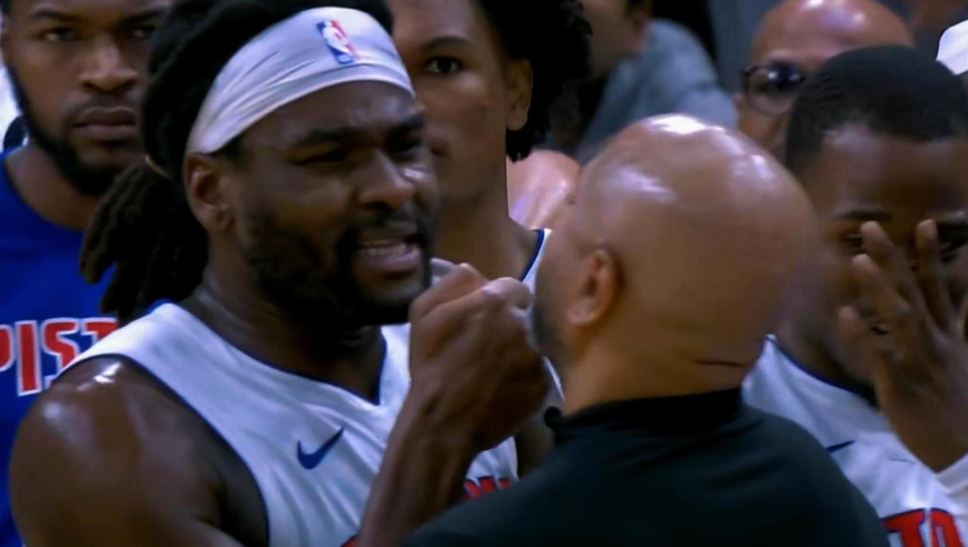 日常被罚！活塞斯图尔特抱怨裁判+对手冲突一分钟连吃技犯被驱逐