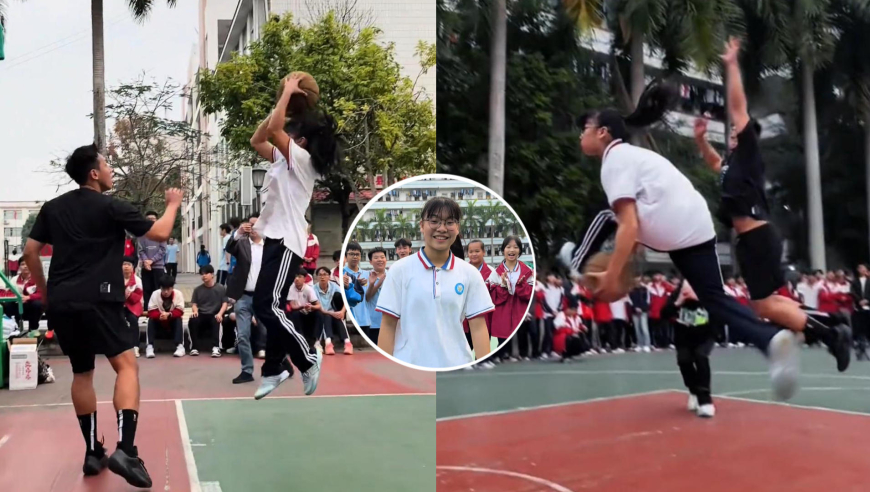 篮球未来之星！广西高二女生一招神龙摆尾动作，让粉丝暴涨43万