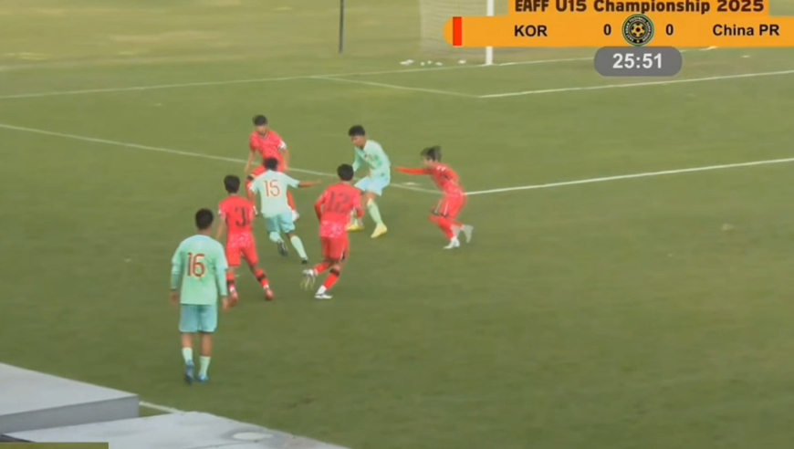 踢出气势！回顾U15东亚杯中国半场围攻韩国，高燃强突造点破门