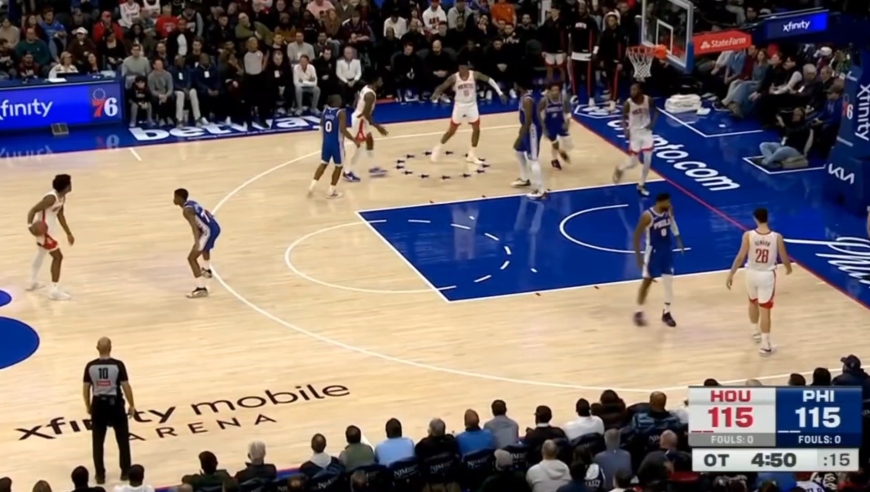 火箭出现多次失误 杜兰特独木难支 回顾火箭对阵76人加时赛全程表现