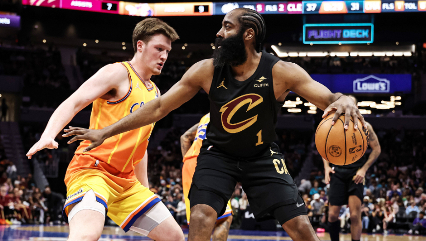 哈登vs黄蜂18分8助攻集锦：脚踝终结戏耍对手+骑士首发最高正负值