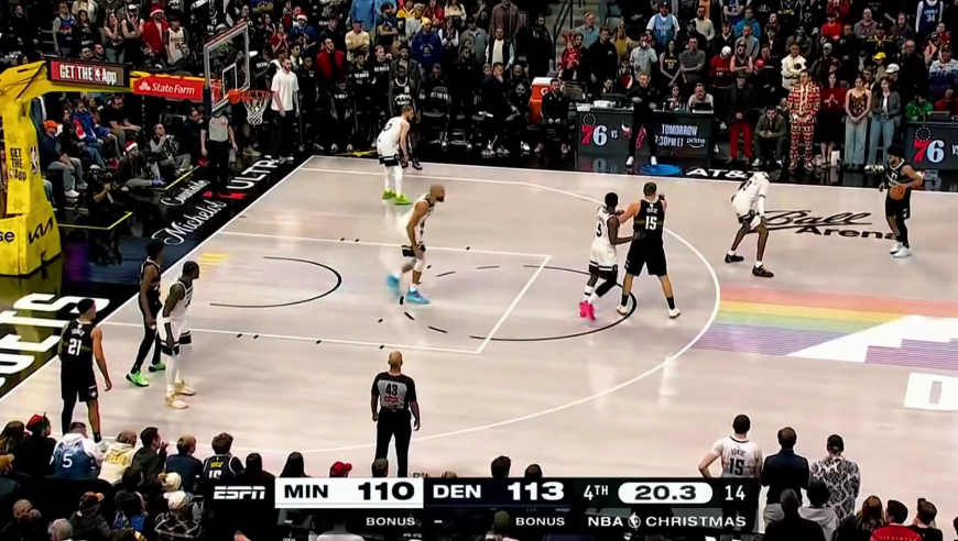 森林狼掘金末节生死时刻：爱德华兹三罚全中+绝平三分进入加时赛