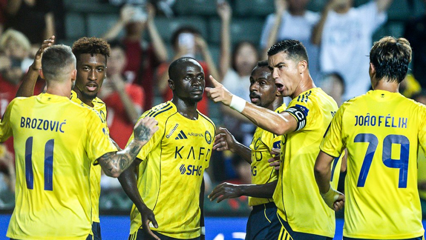 十人胜利2-1吉达联合：C罗无私助攻菲利克斯马内神进球后染红