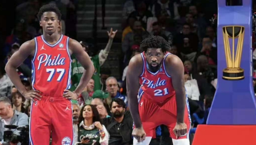 险造24分大逆转，恩比德沮丧离场！4胜0负不败金身被破，布朗31分