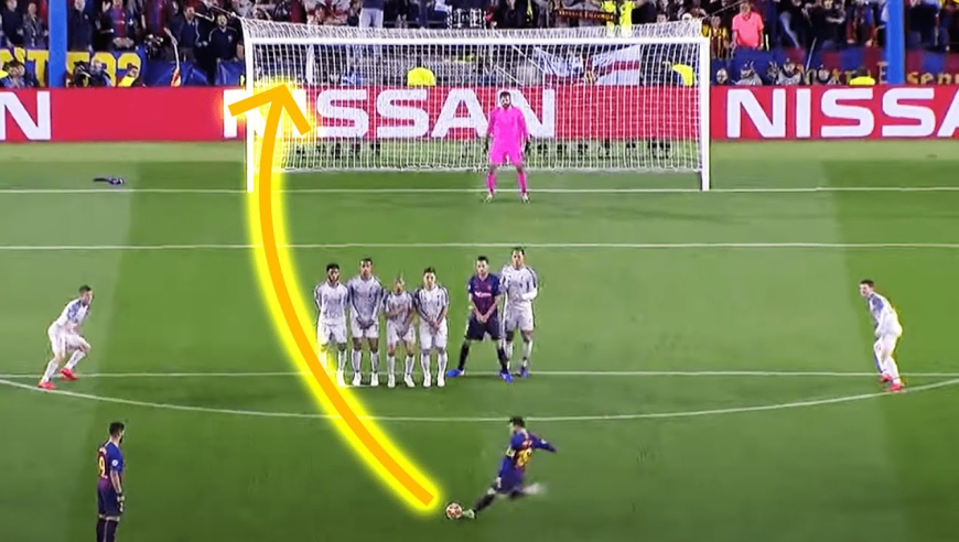 此生必看！梅西职业生涯任意球破门合集 弧线与角度完美结合