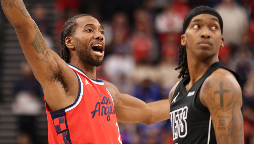 莱昂纳德vs篮网28分集锦：出战25分钟助快船轻松一节就打崩对手