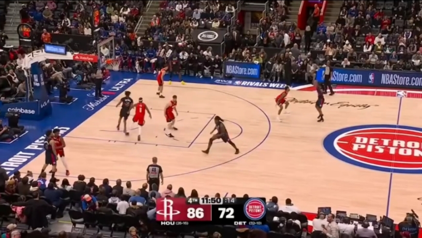 刺激！火箭vs活塞决胜时刻：谢泼德关键突破上篮杀死比赛
