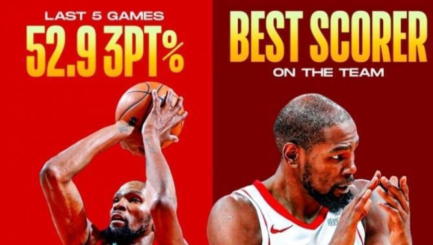 2场29投20中！轰57+12+9+6记三分，杜兰特尽力了，真心带不动火箭