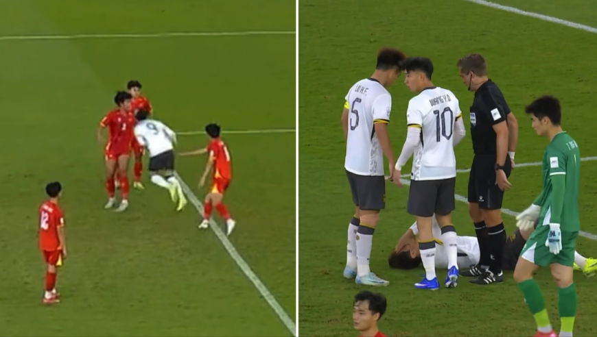 气急败坏！回顾越南后卫范理德染红始末，与队友合力拳打脚踢拜合拉木