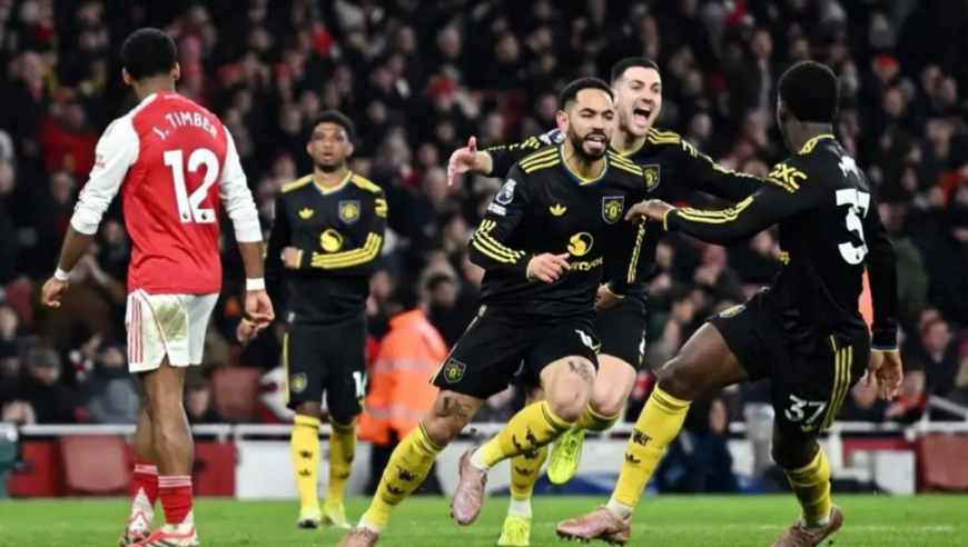 英超焦点战：阿森纳2-3曼联 多古、库尼亚世界波 姆伯莫破门