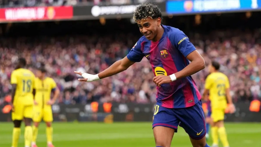 西甲：巴萨4-1比利亚雷亚尔 亚马尔生涯首次戴帽 莱万替补建功