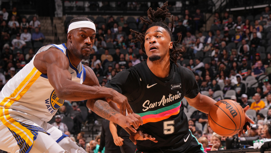 勇士巴特勒vs马刺28分8助攻集锦：三分7中5+攻传一体强到离谱