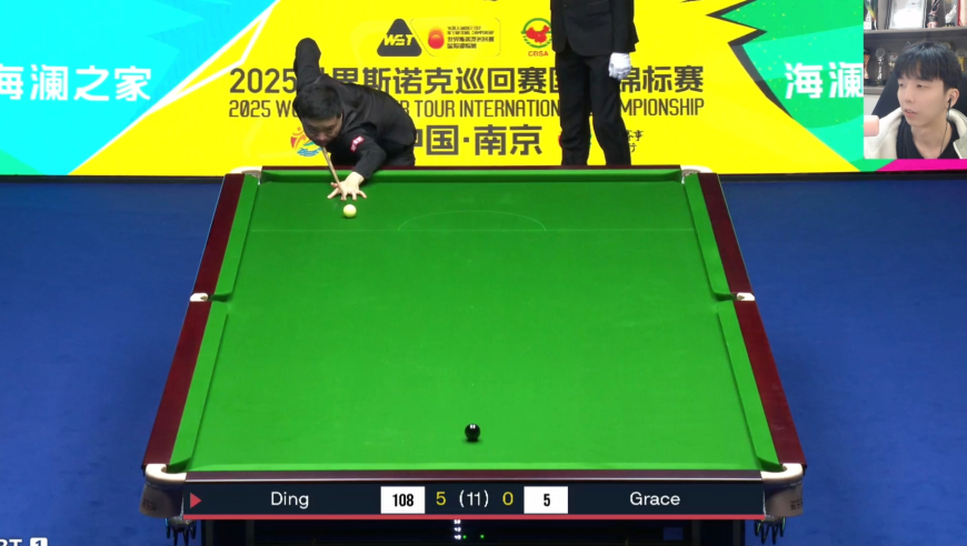 丁俊晖国锦赛首秀4杆破百，6-0零封对手晋级，极限切球太帅了