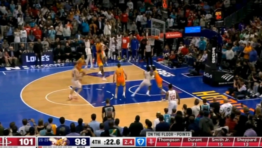 太强了!杜兰特末节关键时刻百分百中拿下10分!带领火箭战胜黄蜂