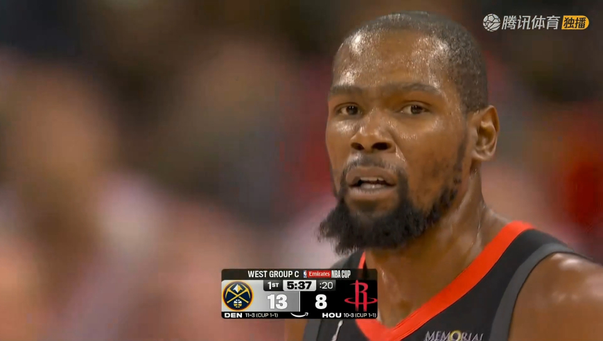 以牙还牙！约基奇强打申京送妙传 杜兰特抢断暴扣连拿4分