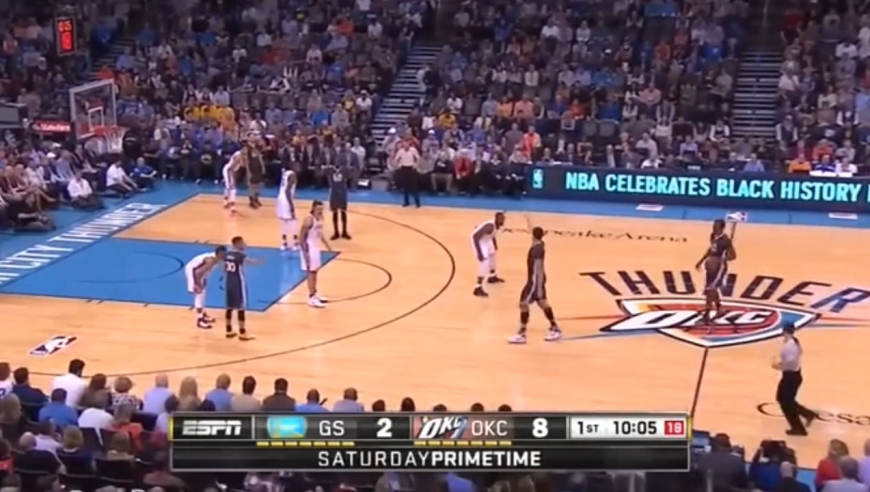 库里46分封神一战 超远三分绝杀雷霆成名场面 